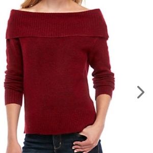 Cranberry Long Sleeve off the Shoulder Sweater